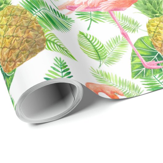 tropisches Gartenwassermuster Geschenkpapier (Rolleneckpunkt)