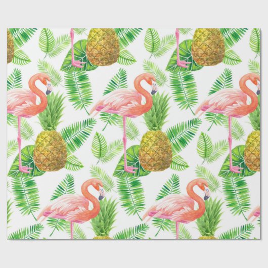 tropisches Gartenwassermuster Geschenkpapier (Flach)