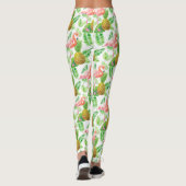 tropisches Gartenwassermuster Leggings (Rückseite)