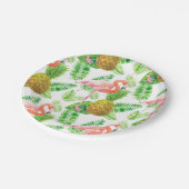 tropisches Gartenwassermuster Pappteller (Schrägansicht)