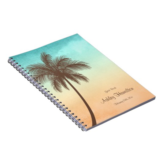 Tropisches Gast-Buch des Strand-Palme-Bonbon-16 Notizblock (Rechte Seite)