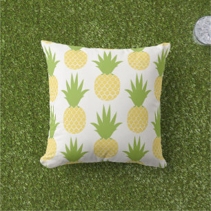 Tropisches Gelb- und Ananas-Muster Kissen Für Draußen
