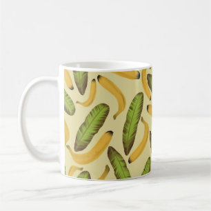 Tropisches gelbes Bananenblattmuster Kaffeetasse