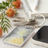 Tropisches gelbes Pinneapple Schlüsselanhänger (Vorderseite rechts)