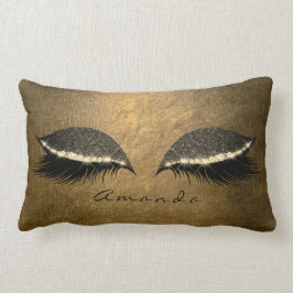 Tropisches Gelbfoxier-Gold-Glitzer-Makeup Lendenkissen