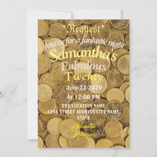 Tropisches Geld Einladung (Vorderseite)