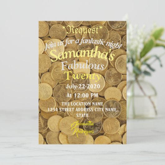 Tropisches Geld  Einladung (Stehend Vorderseite)