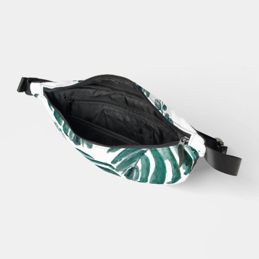 Tropisches Gemälde aus botanischem grünem Leaf Bauchtasche (Offen)