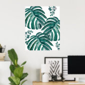 Tropisches Gemälde aus botanischem grünem Leaf Poster (Heimbüro)