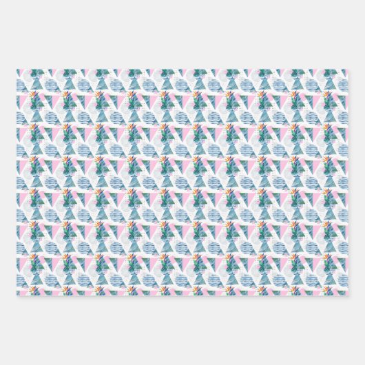 tropisches geometrisches Muster Geschenkpapier Set (Vorderseite 3)