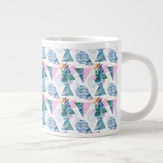 Tropisches geometrisches Muster Jumbo-Tasse (Rechts)