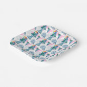 tropisches geometrisches Muster Pappteller (Gewinkelt)