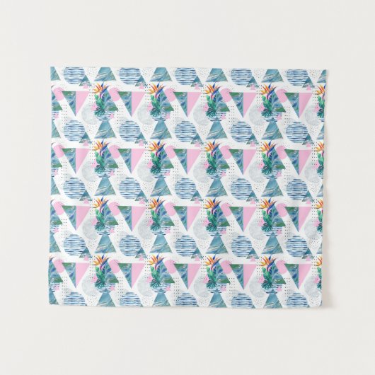 Tropisches geometrisches Muster Wandteppich (Vorderseite (Horizontal))