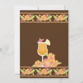 Tropisches Getränk-Hibiskus-Blumen-Brautparty Einladung (Rückseite)