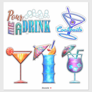Tropisches Getränk Sommercocktail Party Aufkleber