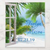 Tropisches Getränkesiegel für Hochzeitsfeiern Weinetikett (Einzelnes Label)