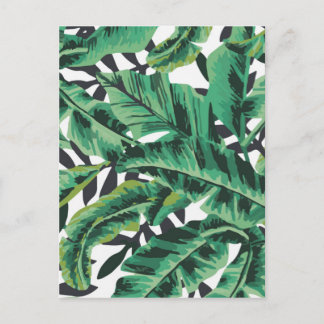 Tropisches Glam Banana Leaf Muster Postkarte