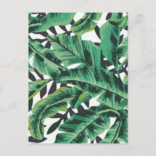 Tropisches Glam Banana Leaf Muster Postkarte (Vorderseite)
