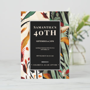 Tropisches Glamour 40. Geburtstagseinladung Fette Einladung
