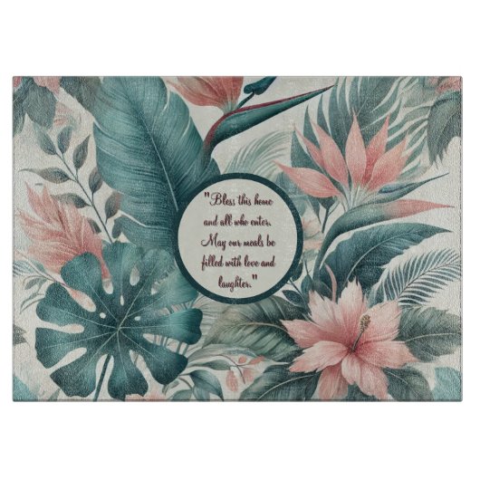 Tropisches Glas Schneidebrett (Vorderseite)