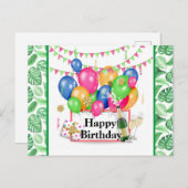 Tropisches Glück Geburtstagsfeier Postkarte (Vorne/Hinten)