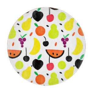 Tropisches Glühen Neon-Frucht-Muster Schneidebrett