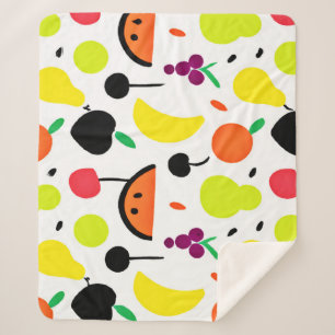 Tropisches Glühen Neon-Frucht-Muster Sherpadecke
