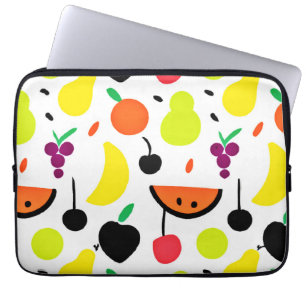 Tropisches Glühneon Fruchtmuster Laptopschutzhülle