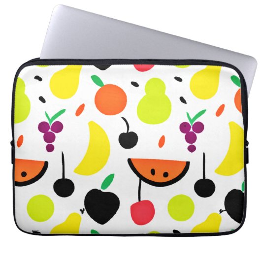 Tropisches Glühneon Fruchtmuster Laptopschutzhülle (Vorderseite)