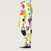 Tropisches Glühneon Fruchtmuster Leggings (Links)