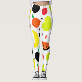 Tropisches Glühneon Fruchtmuster Leggings