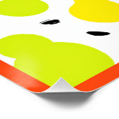 Tropisches Glühneon Fruchtmuster Poster (Ecke)