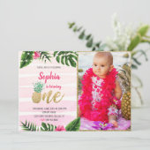 Tropisches Gold Einladung eines Geburtstages mit F (Stehend Vorderseite)