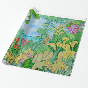 Tropisches Gold Geschenkpapier