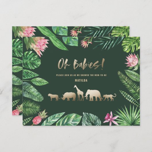 Tropisches Gold, modern farbenfroh Postkarte (Vorne/Hinten)