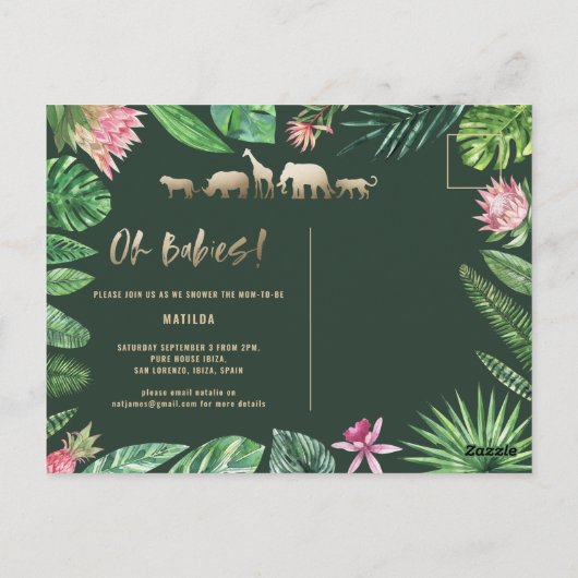 Tropisches Gold, modern farbenfroh Postkarte (Rückseite)