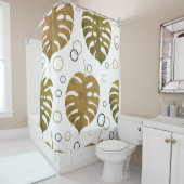 Tropisches Gold: Monstera Leaf Wasserfarbe Duschvorhang (Beispiel)