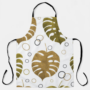 Tropisches Gold: Monstera Leaf Wasserfarbe Schürze