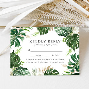 Tropisches Gold   RSVP Card mit Wahlmöglichkeit Karte