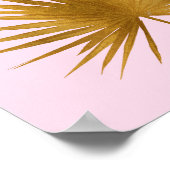 Tropisches Gold Sabal Palm Leaf Rose Gold Pink Poster (Ecke)