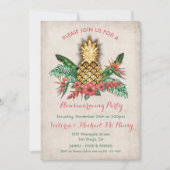 Tropisches Goldenes Ananas-Party Einladung (Vorderseite)