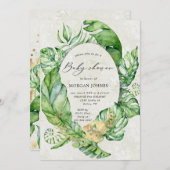 Tropisches goldenes Blattwerk, elegante Babydusche (Vorne/Hinten)