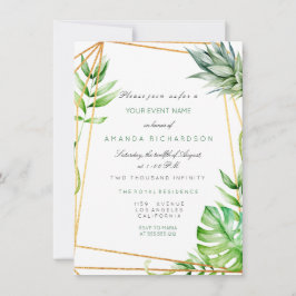 Tropisches goldenes Watermelone Einladung