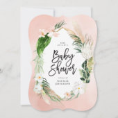 Tropisches goldfarbenes, geometrisches Blumenblätt Save The Date (Vorderseite)