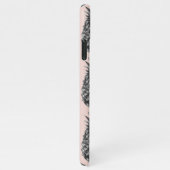 Tropisches Graues und rosa Ananas Nahtloses Muster iPhone Hülle (Rechte Seite)