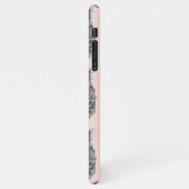 Tropisches Graues und rosa Ananas Nahtloses Muster iPhone Hülle (Linke Seite)