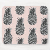 Tropisches Graues und rosa Ananas Nahtloses Muster Mousepad (Vorne)