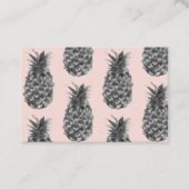 Tropisches Graues und rosa Ananas Nahtloses Muster Visitenkarte (Vorderseite)