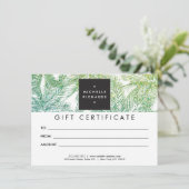 Tropisches Grün/Aqua Glitzer Palms Geschenkkarte (Stehend Vorderseite)