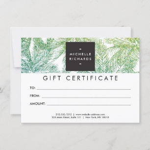 Tropisches Grün/Aqua Glitzer Palms Geschenkkarte
